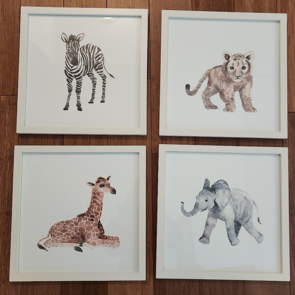 Pottery Barn Nursey Animal Framed Art